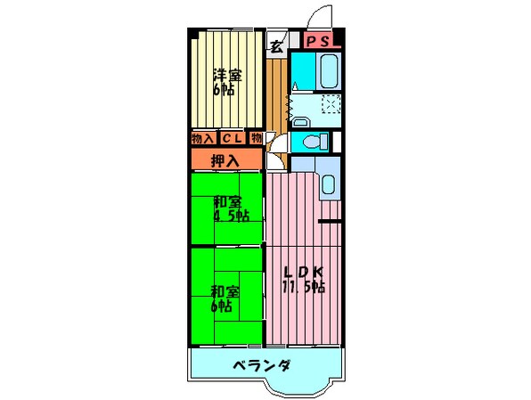 淀川パ－クハウスＤ号棟（706）の物件間取画像